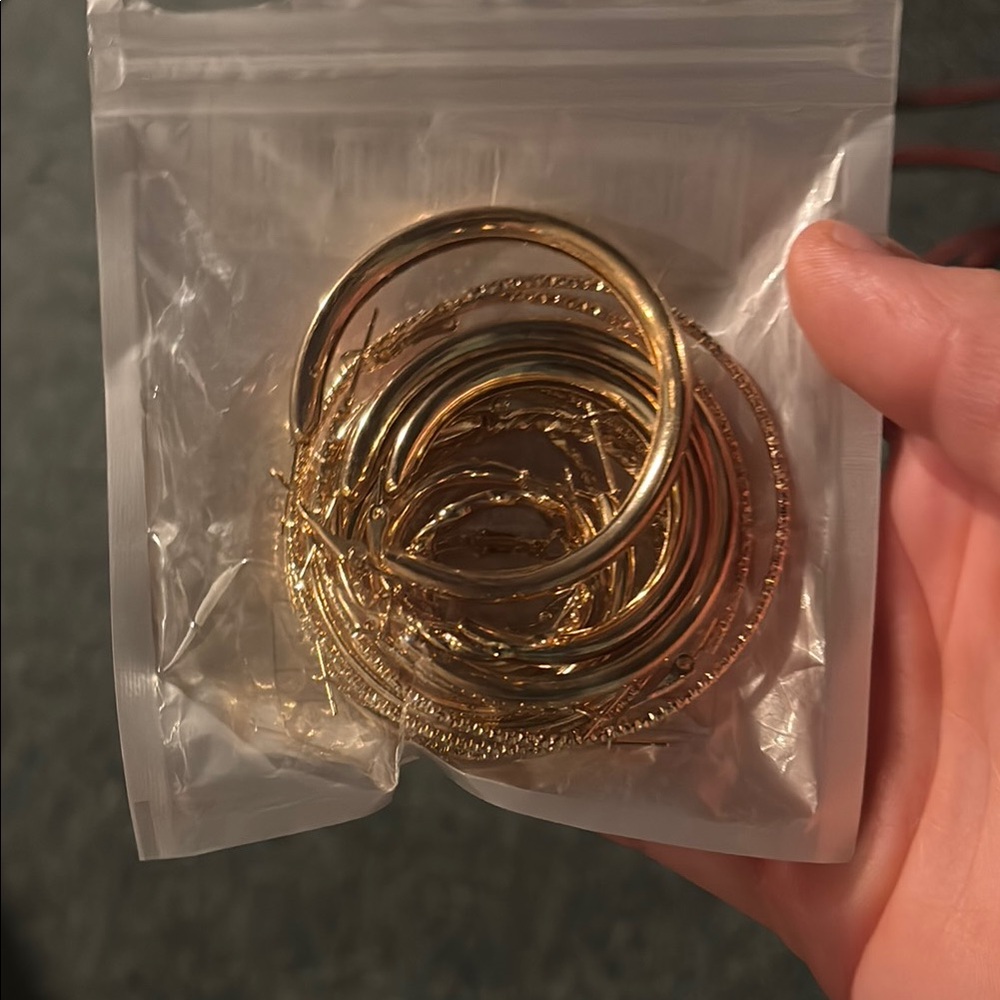 Fashion Jewelry Gold Hoop Earrings Set